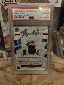 Namco Gear Two Alternate Art Foil Rare OP11-080 PSA 10 One Piece CCG 2025 - Image 1