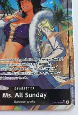 One Piece OPTCG English Ms. All Sunday OP14-084 SR* Parallel - NM - Image 5
