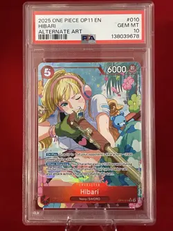 One Piece A Fist Of Divine Speed Hibari OP11-010 Alternate Art PSA 10 GEM MINT - Image 3