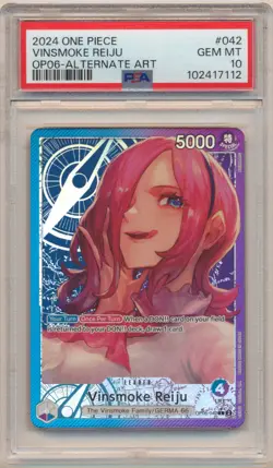 2024 ONE PIECE OP06 VINSMOKE REIJU ALTERNATE ART #042 PSA 10 - Image 1