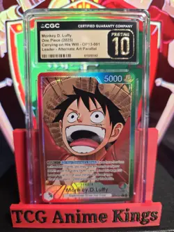 Monkey D Luffy Carrying On His Will Op13-001 Leader Alt Art Para CGC Pristine 10 - Image 1