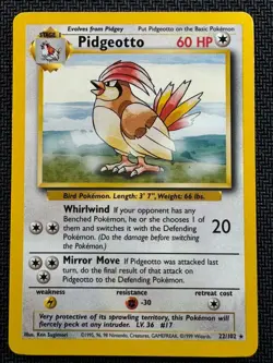 Pidgeotto 022/102 WoTC Base Set Rare - Pokemon TCG - NM - Image 1