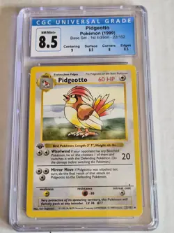CGC 8.5 Pidgeotto 1999 Base Set 1st Edition Shadowless 22/102 Pokemon Card - Image 1