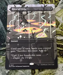 Rain of Filth NM Rainbow Foil Secret Lair Drop Prismatic Nightmares MTG SLD - Image 1