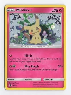 Mimikyu SM163 SMALL SWIRL Black Star SM Promos Pokemon Card LP - Image 1