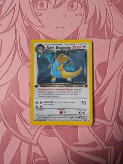 Pokemon TCG Dark Dragonite Holo Rare Card First Edition 5/82 - Image 1