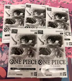 One Piece Card Game OP14 Dash Pack Bundle x5 - The Azure Sea’s Seven - Sealed - Image 1