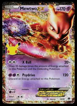 Pokemon Card - Mewtwo EX Celebrations Classic Collection 54/99 Holo - Image 1