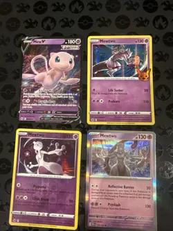 Mewtwo And Mew Pokemon Cards X4 - Image 1