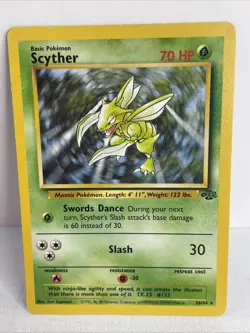Pokemon TCG Scyther Jungle Card 26/64 Unlimited Rare, MP - Image 1