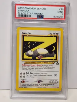 PSA 9 MINT Pokemon League Snorlax Z # 49 WOTC Black Star Promo Card 2002 - Image 1