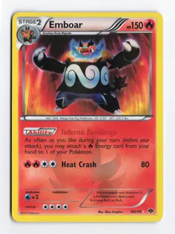 Emboar 100/99 Holo Rare Next Destinies Pokemon Card MP - Image 1
