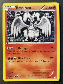 Reshiram 28/113 Holo Rare Legendary Treasures Pokemon Card - Near Mint - Image 1