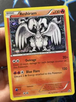 Reshiram 28/113 Holo Rare Legendary Treasures Pokemon Card - Near Mint - Image 3