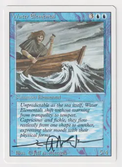 Signed Water Elemental LP Revised Edition Artist Jeff A. Menges 1994 MTG Magic! - Image 1