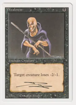 Signed Weakness MP Revised Edition Artist Douglas Shuler 1994 WOTC MTG Magic! - Image 1