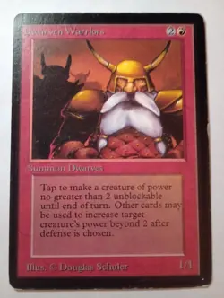 MTG Dwarven Warriors, Moderate Play, English Beta - Image 1