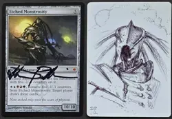 SKETCHED MtG Magic _ Belledin _ New Phyrexia Artist Proof _ ETCHED MONSTROSITY _ - Image 1
