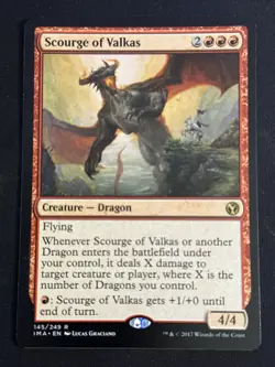 1x Scourge of Valkas (145) Iconic Masters LP MTG Magic the Gathering x1 MKE - Image 1