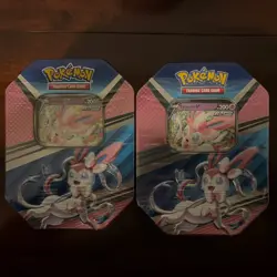 Pokemon TCG Sylveon V Heroes Tin Sealed Lot of 2 - Image 1