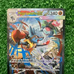 2025 Mega Evolution Pokemon Card Mega Lucario ex 179/132 Holo - Image 3