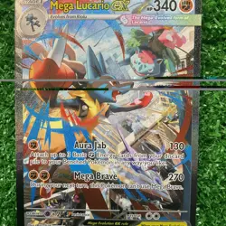 2025 Mega Evolution Pokemon Card Mega Lucario ex 179/132 Holo - Image 4