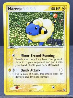 Mareep 67/109 Stamped Holo Ex Team Rocket Returns Pokemon 2004 Moderate Play MP - Image 1