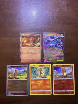 Pokemon TCG Charmander/Charizard 5 Card Lot Reverse Holo/Base NM - Image 1