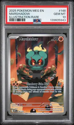2025 POKEMON MEG EN-MEGA EVOLUTION ILLUSTRATION RARE #146 MARSHADOW PSA 10 - Image 1