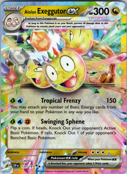 Alolan Exeggutor ex 133/191 SV08: Surging Sparks Double Rare - NM - Image 1