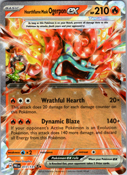 Hearthflame Mask Ogerpon ex 017/131 SV: Prismatic Evolutions Double Rare - NM - Image 1
