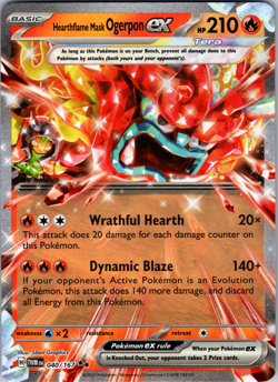 Hearthflame Mask Ogerpon ex 040/167 SV06: Twilight Masquerade Double Rare - NM - Image 1