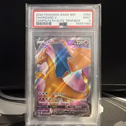 2020 Pokemon Sword & Shield Champions Path CHARIZARD Promo #050 Full Art - PSA 9 - Image 1