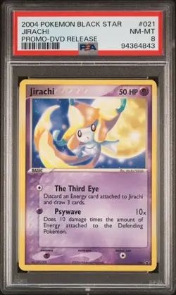Pokemon TCG 2004 Black Star DVD Promo Jirachi PSA 8 NM-MT - Image 1