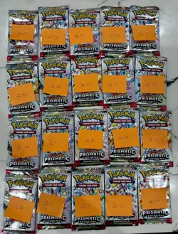 Pokemon TCG 20x HEAVY Prismatic Evolutions Booster Packs GOD packU - Image 1