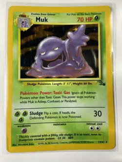 Muk 13/62 Holo Rare Pokemon Fossil Unlimited Vintage WOTC 1999 LP - Image 1