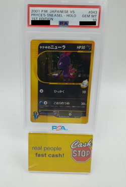 Pryce's Sneasel 043/141 PSA 10 Holo 2001 1st Edition Japanese VS Series Pokemon - Image 1