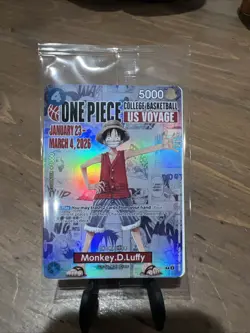 One Piece Monkey D. Luffy US Voyage College Basketball Promo Card Gonzaga SEALED - Image 1