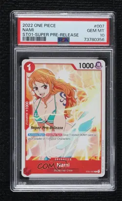 2022 One Piece Straw Hat Crew ST01 Starter Deck Super Pre-Release Nami PSA 10 - Image 1