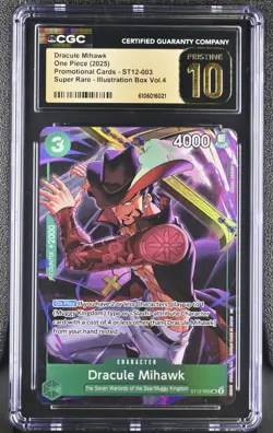 Dracule Mihawk ST12-003 One Piece Illustration Box Vol 4 CGC PRISTINE 10 - Image 1