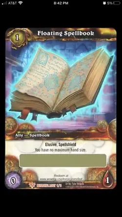 World of Warcraft TCG Loot Card Floating Spellbook Pet Gusting Grimoire - Image 1