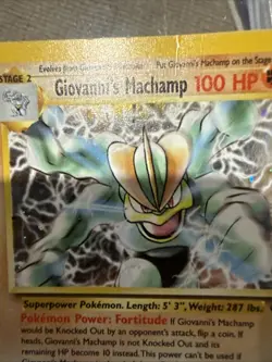 Pokemon TCG Giovanni's Machamp Holo Unlimited Rare Card Gym Challenge - Image 2