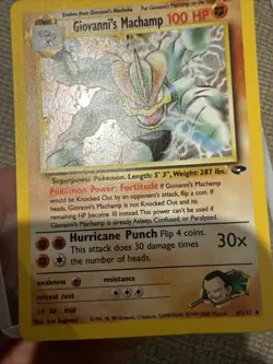 Pokemon TCG Giovanni's Machamp Holo Unlimited Rare Card Gym Challenge - Image 4