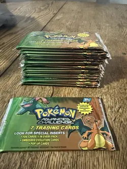 Topps Pokemon Advanced Challenge Single Pack- 7 Trading Cards FACTORY SEALED! - Image 4