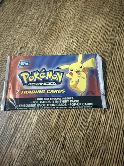 Topps Pokemon Advanced single packs- 7 Trading Cards FACTORY SEALED! - Image 1