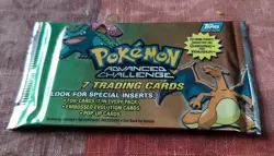 Topps Pokemon Advanced Challenge Single Pack- 7 Trading Cards FACTORY SEALED! - Image 1