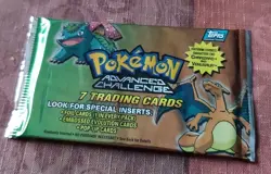 Topps Pokemon Advanced Challenge Single Pack- 7 Trading Cards FACTORY SEALED! - Image 1