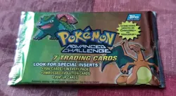 Topps Pokemon Advanced Challenge Single Pack- 7 Trading Cards FACTORY SEALED! - Image 1