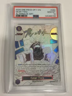 Gear Two (Alternate Art) OP11-080 A Fist of Divine Speed Foil PSA 10 - Image 1