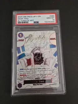 One Piece CCG Gear Two Alternative Art OP11-080 PSA 10 English GEM MINT - Image 1